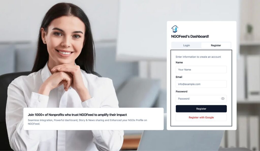 NGOFeed Dashboard Documents Register