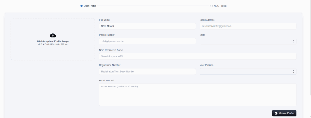 NGOFeed Dashboard Documents image 1