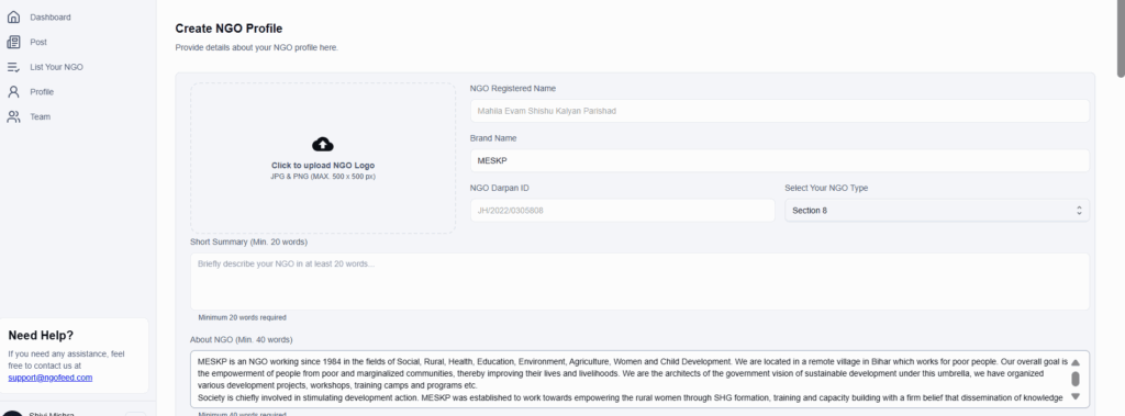 NGOFeed Dashboard Documents image 4
