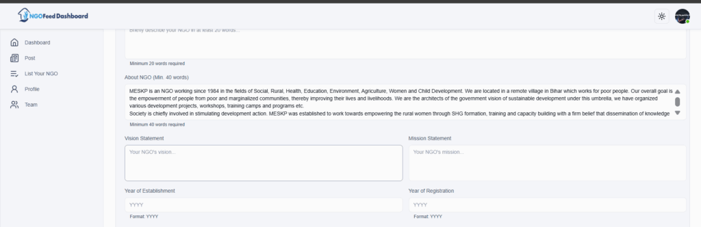 NGOFeed Dashboard Documents image 5